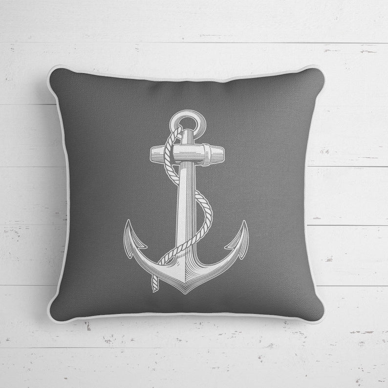 Orange Anchor Set of 4 Pillow Covers