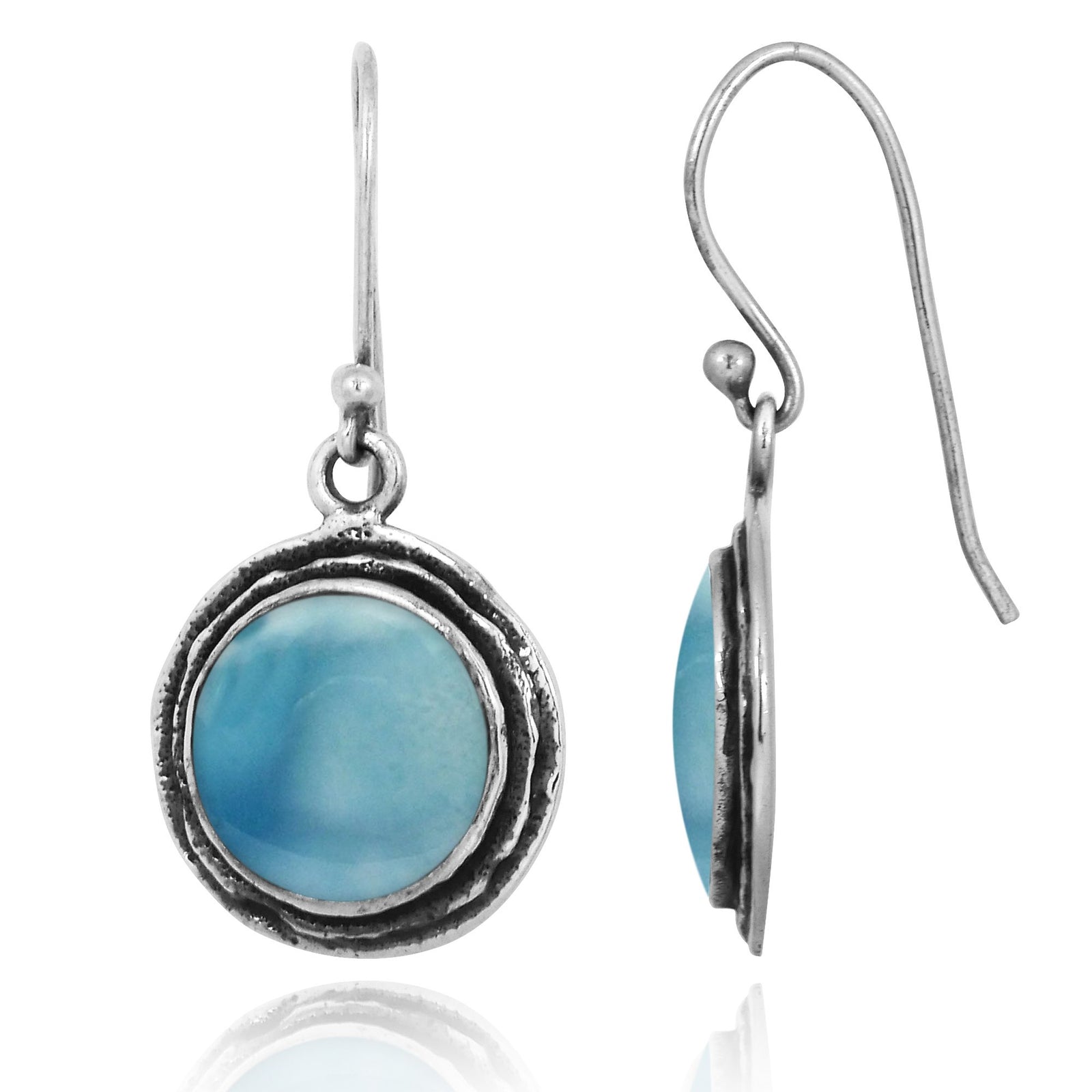 Larimar Sterling Silver Drop Earrings