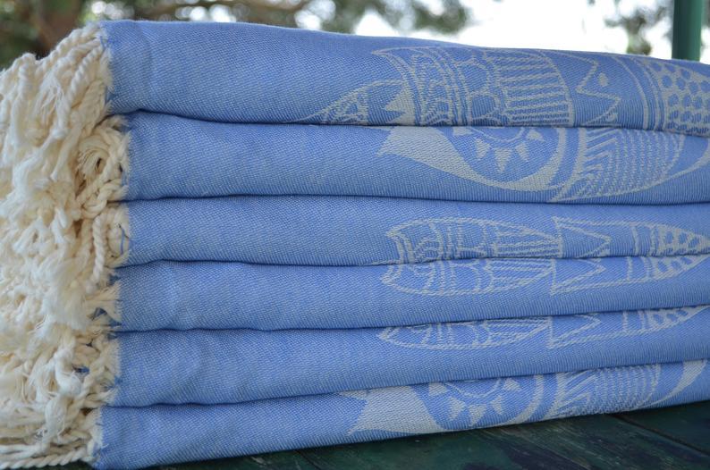 Light Blue Mandala 100% Cotton Towel