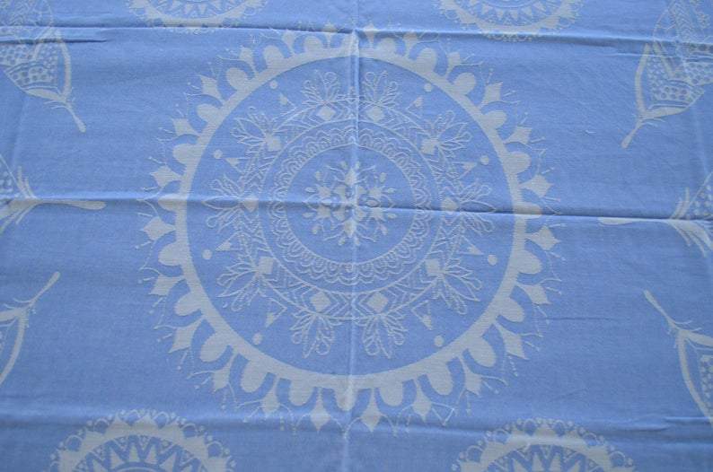 Light Blue Mandala 100% Cotton Towel