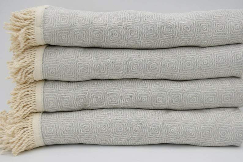 Light Gray 100% Cotton Round Beach Towel