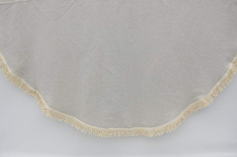 Light Gray 100% Cotton Round Beach Towel