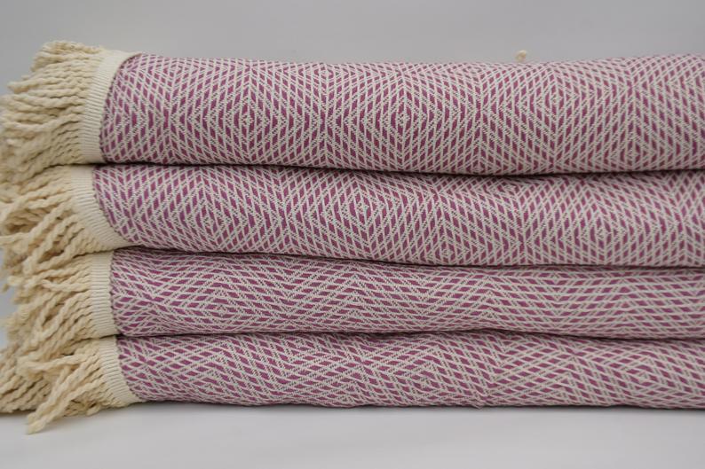 Light Purple 100% Cotton Round Beach Towel