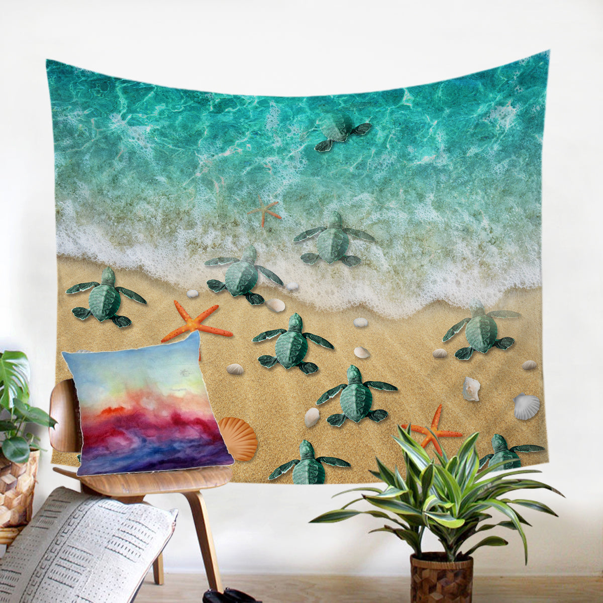 Happy Little Sea Turtles Duvet Cover Set