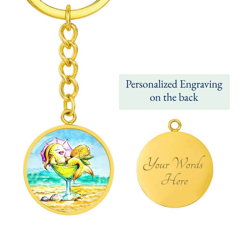 Margarita Mermaid Beachy Keychain