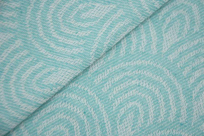 Mint Green Waves 100% Cotton Towel