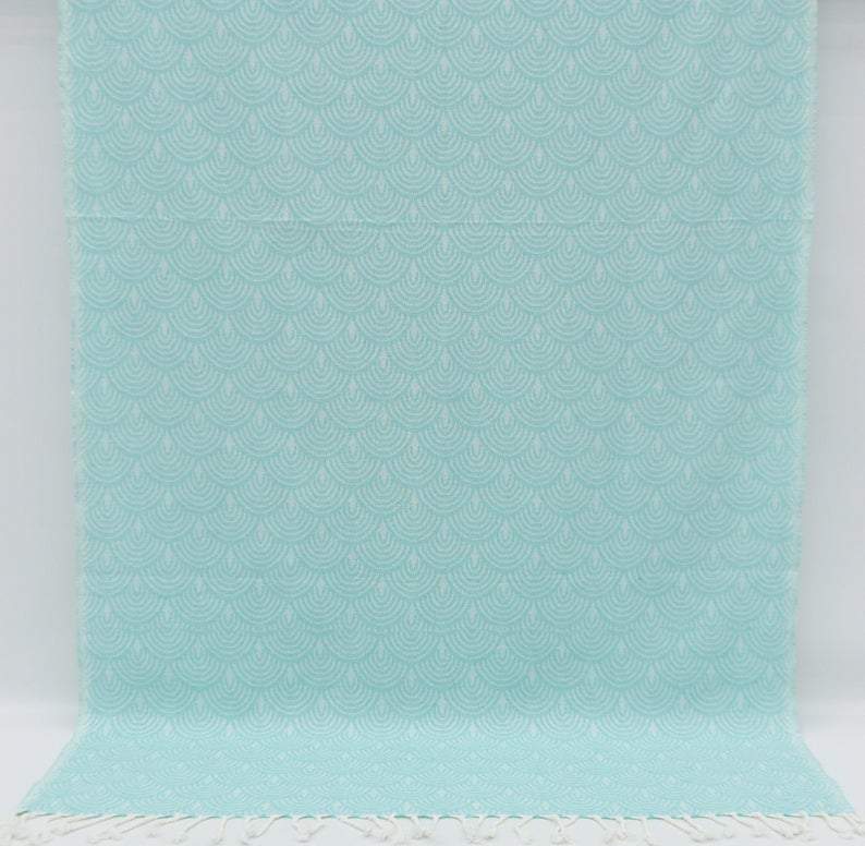 Mint Green Waves 100% Cotton Towel