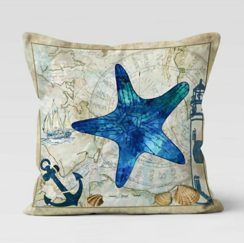 Nautical Sealife Set of 4 Pillow Covers