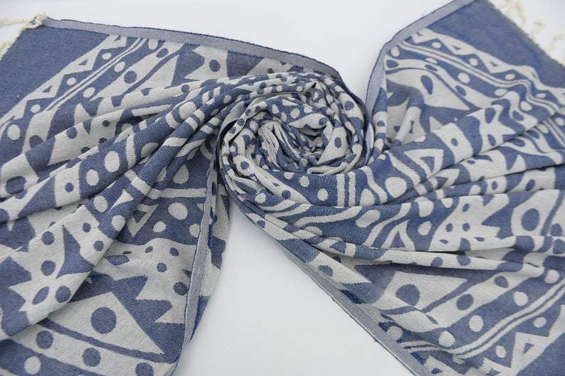 Navy Blue Mandala 100% Cotton Towel