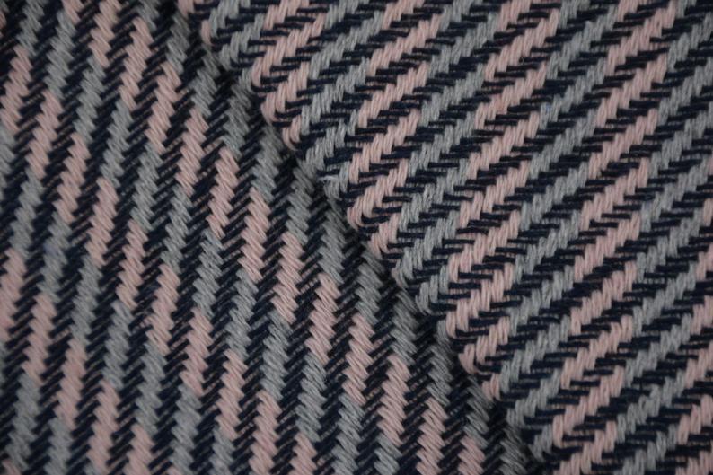 Navy Blue, Pink and Gray 100% Cotton Round Beach Towel