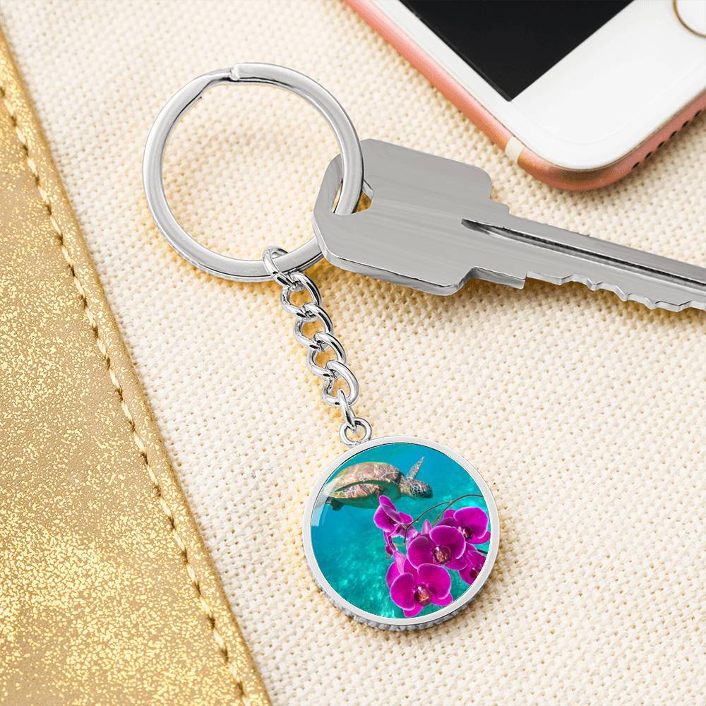 Ocean Ochids Beachy Keychain