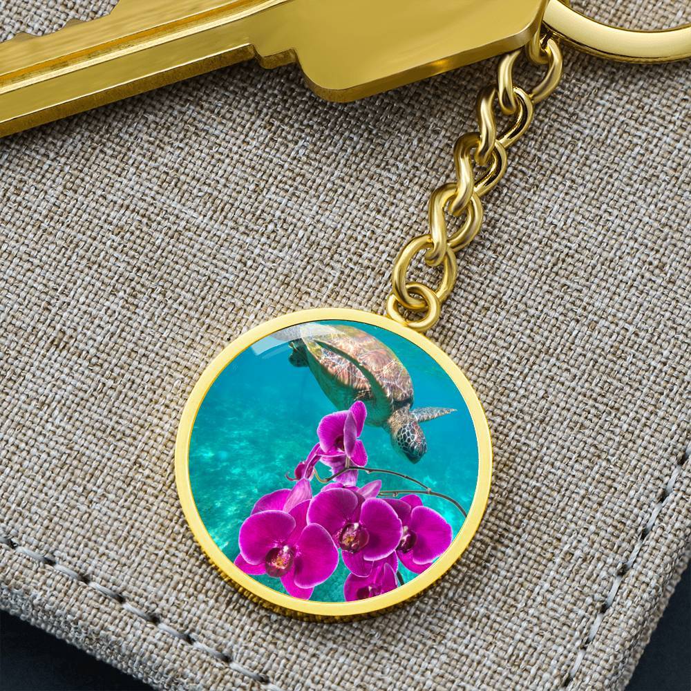 Ocean Ochids Beachy Keychain