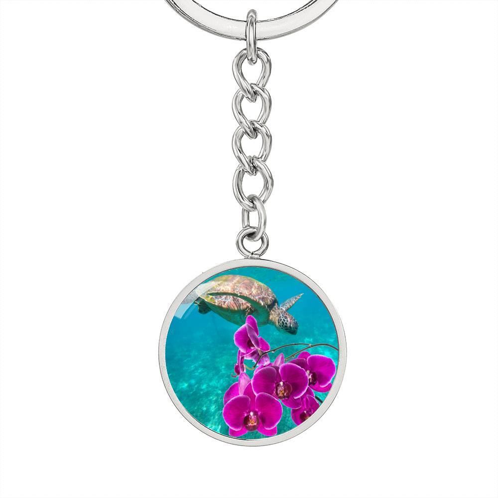 Ocean Ochids Beachy Keychain