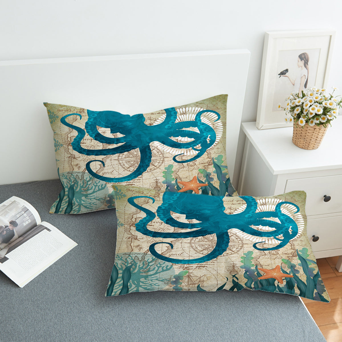 Octopus Love Comforter with Shams and Pillow Cover