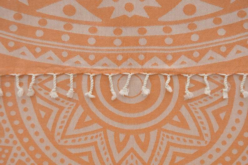Orange Mandala 100% Cotton Towel