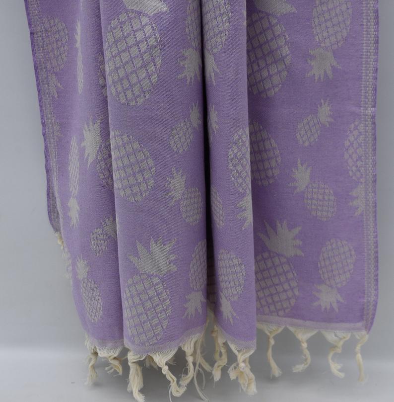 Pineapple Lilac 100% Cotton Towel