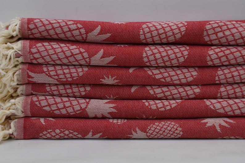 Pineapple Red 100% Cotton Towel