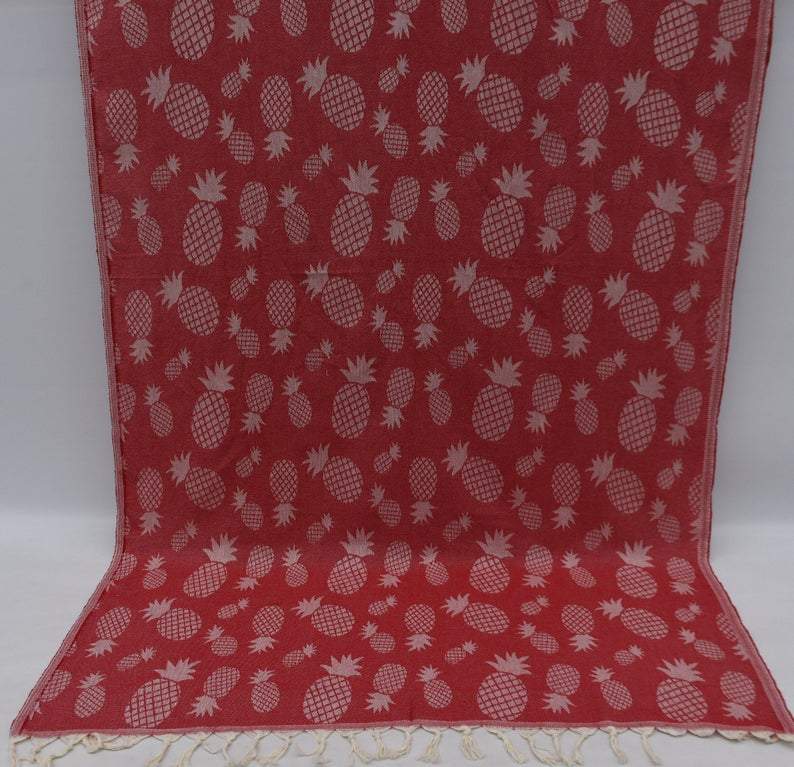 Pineapple Red 100% Cotton Towel