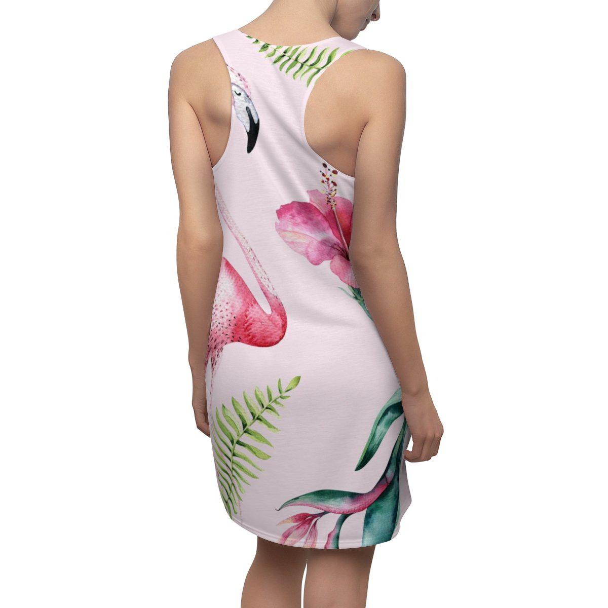 Pink Flamingo & Hibiscus Dress