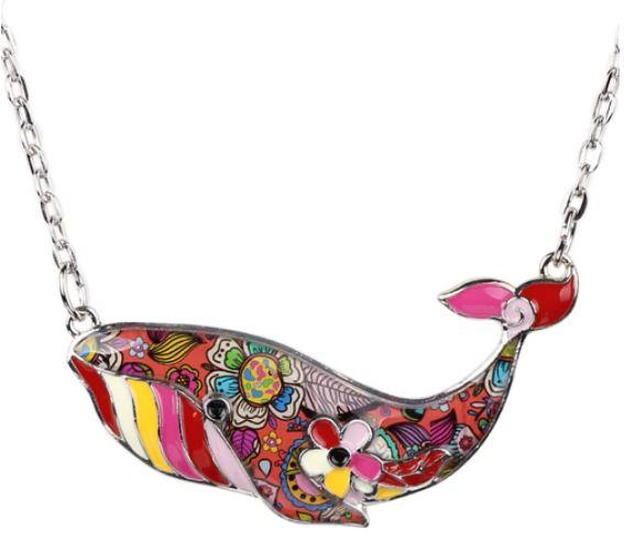 Prince of Whales - Enamel Pendant Necklace