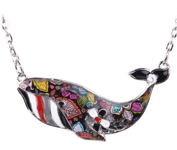 Prince of Whales - Enamel Pendant Necklace