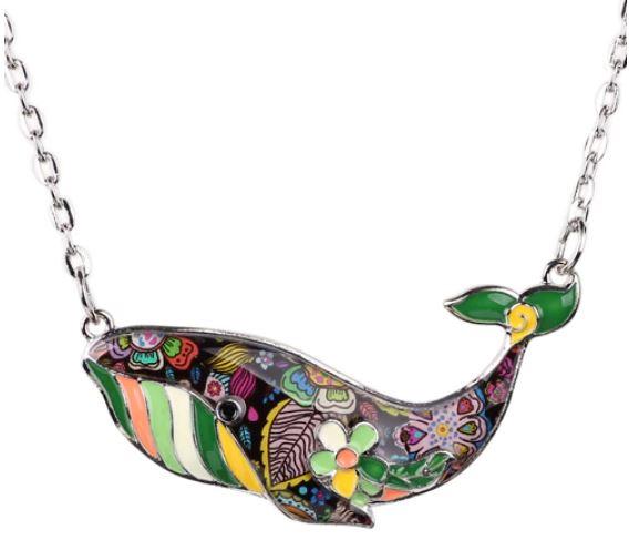 Prince of Whales - Enamel Pendant Necklace