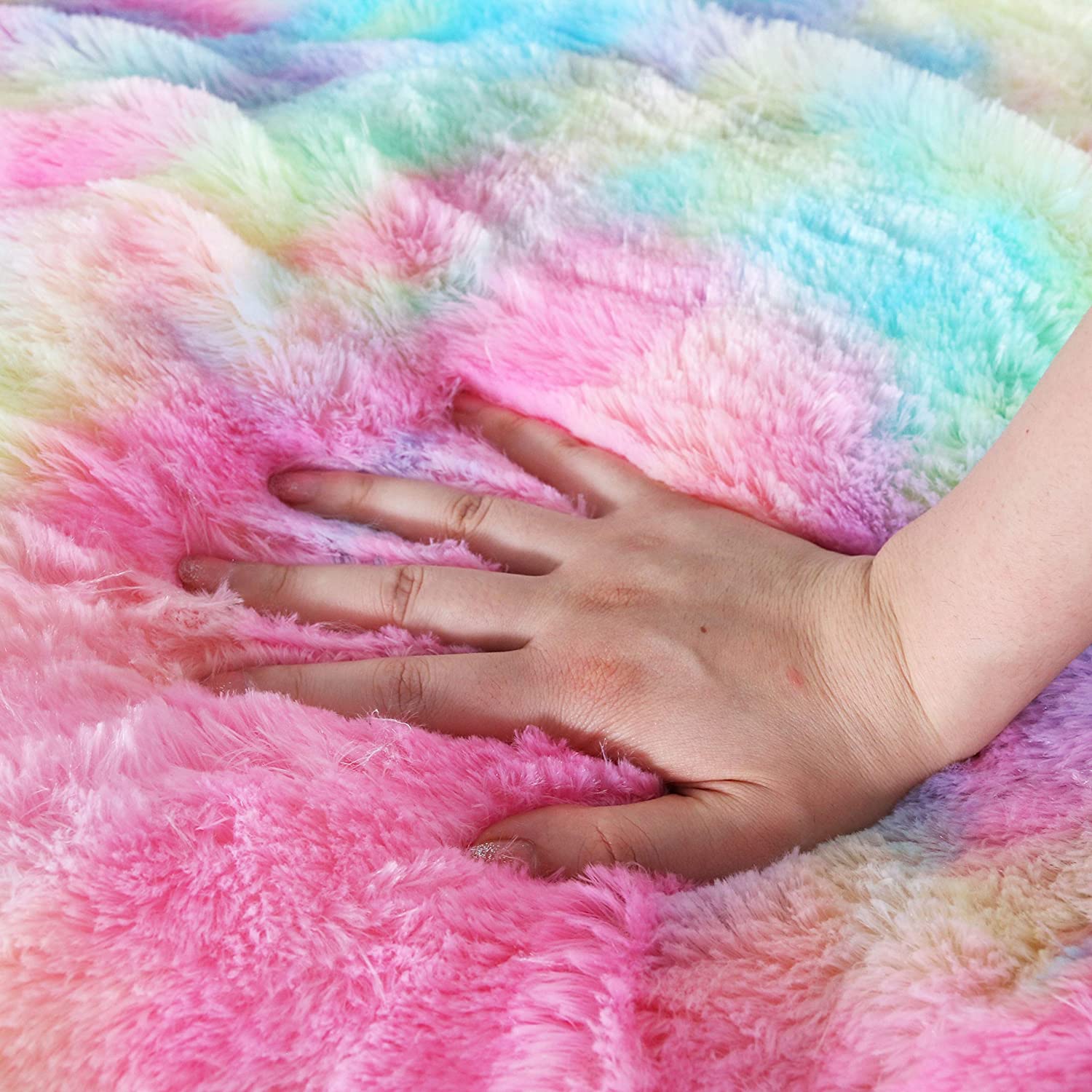 Rainbow Cloud Throw Blanket