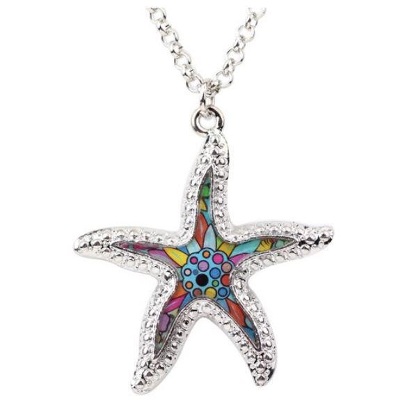 Salty Starfish - Enamel Pendant Necklace