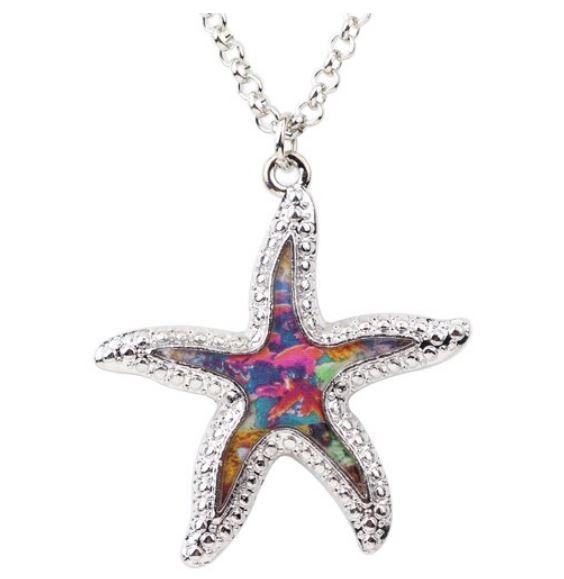 Salty Starfish - Enamel Pendant Necklace