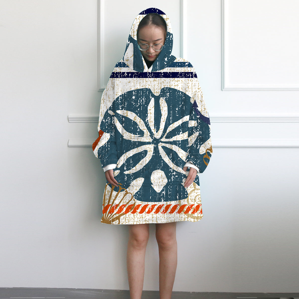 Beachy Sand Dollar Wearable Blanket Hoodie