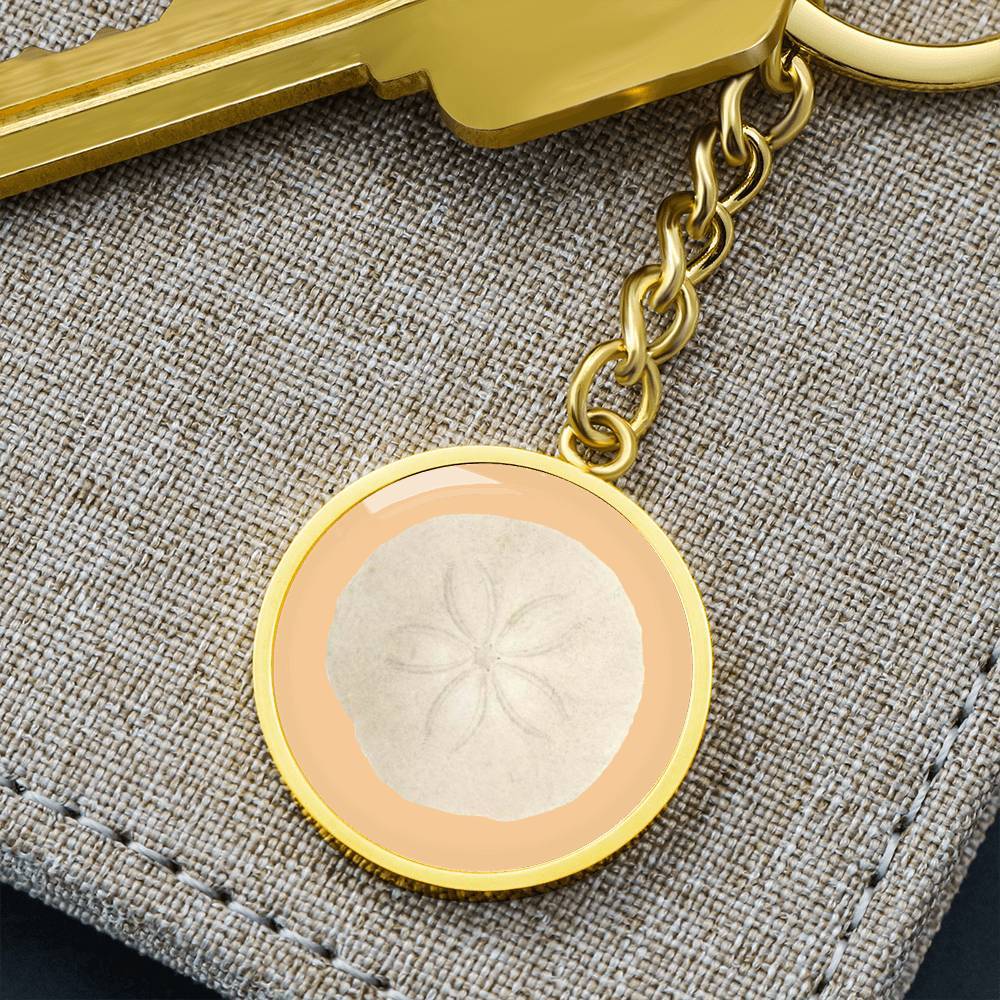 Sandy Sand Dollar Beachy Keychain