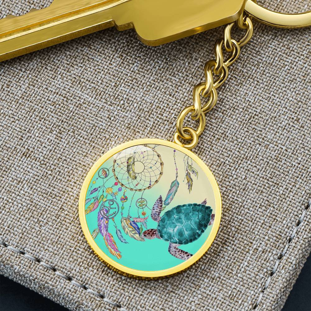 Sea Turtle and Dreamcatcher Beachy Keychain