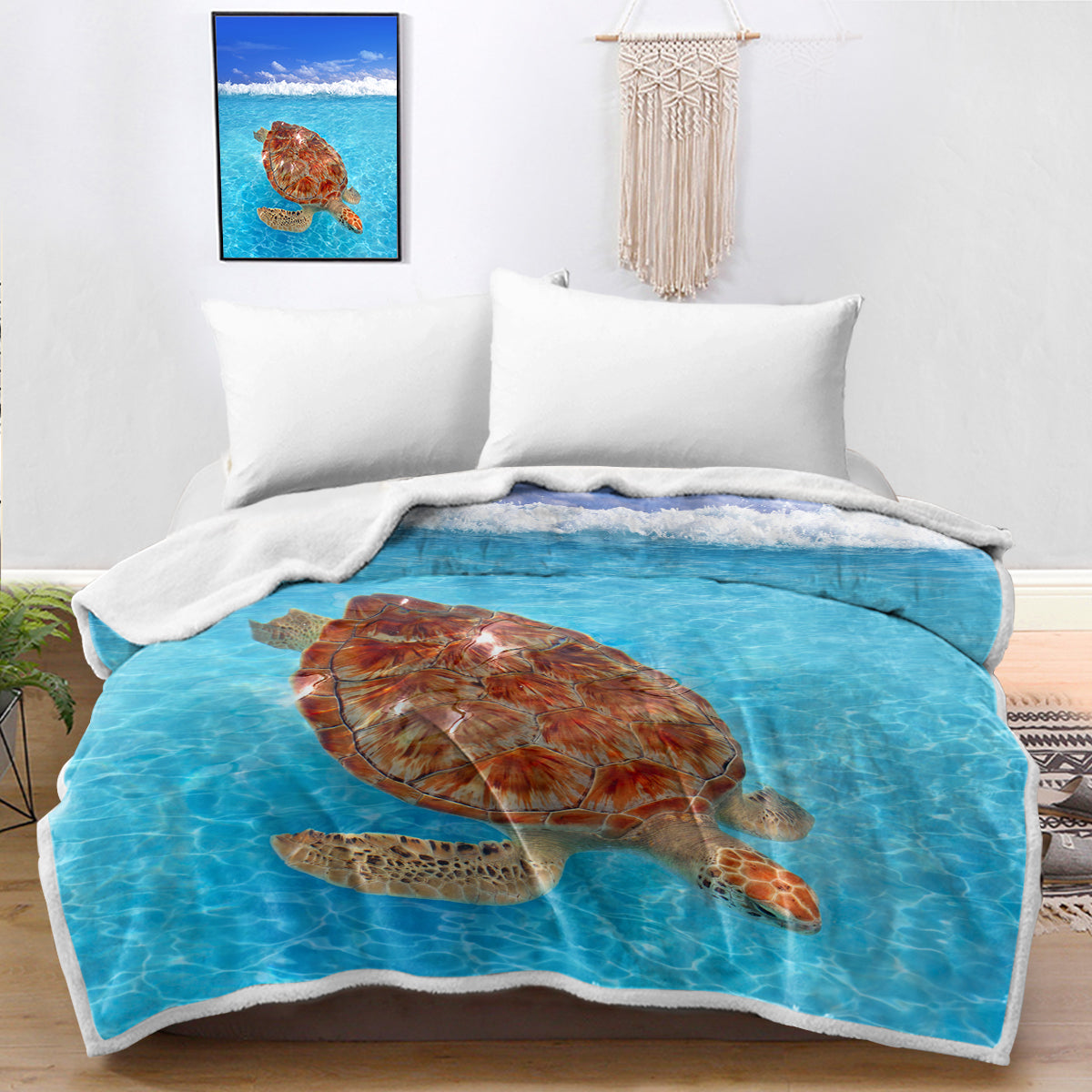 Sea Turtle Bedspread Blanket