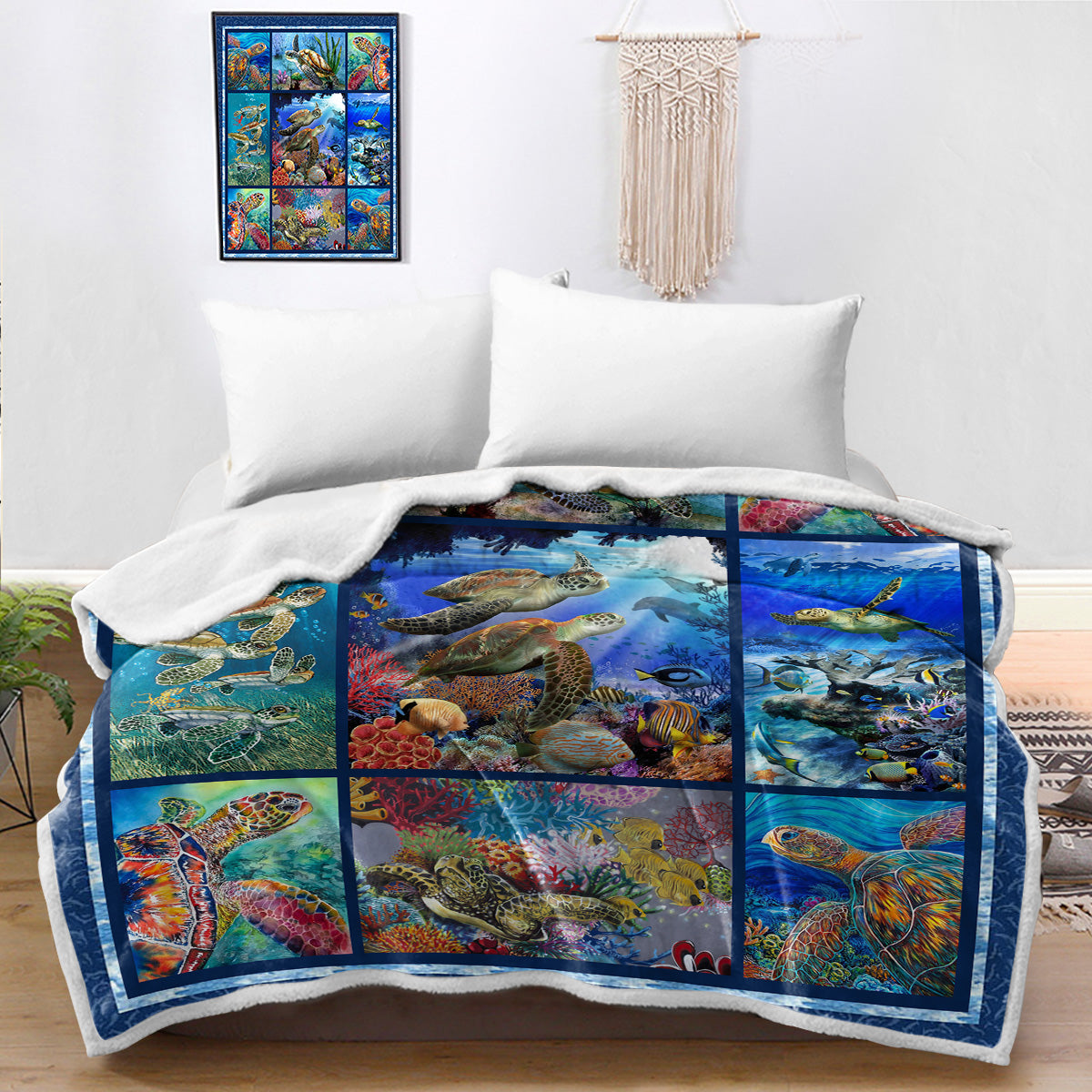 Sea Turtle Living Soft Sherpa Blanket