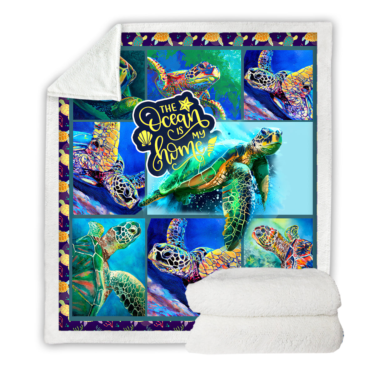 The Ocean is My Home Soft Sherpa Blanket
