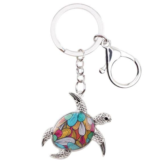 Sea Turtle Delight - Enamel Pendant Key Ring