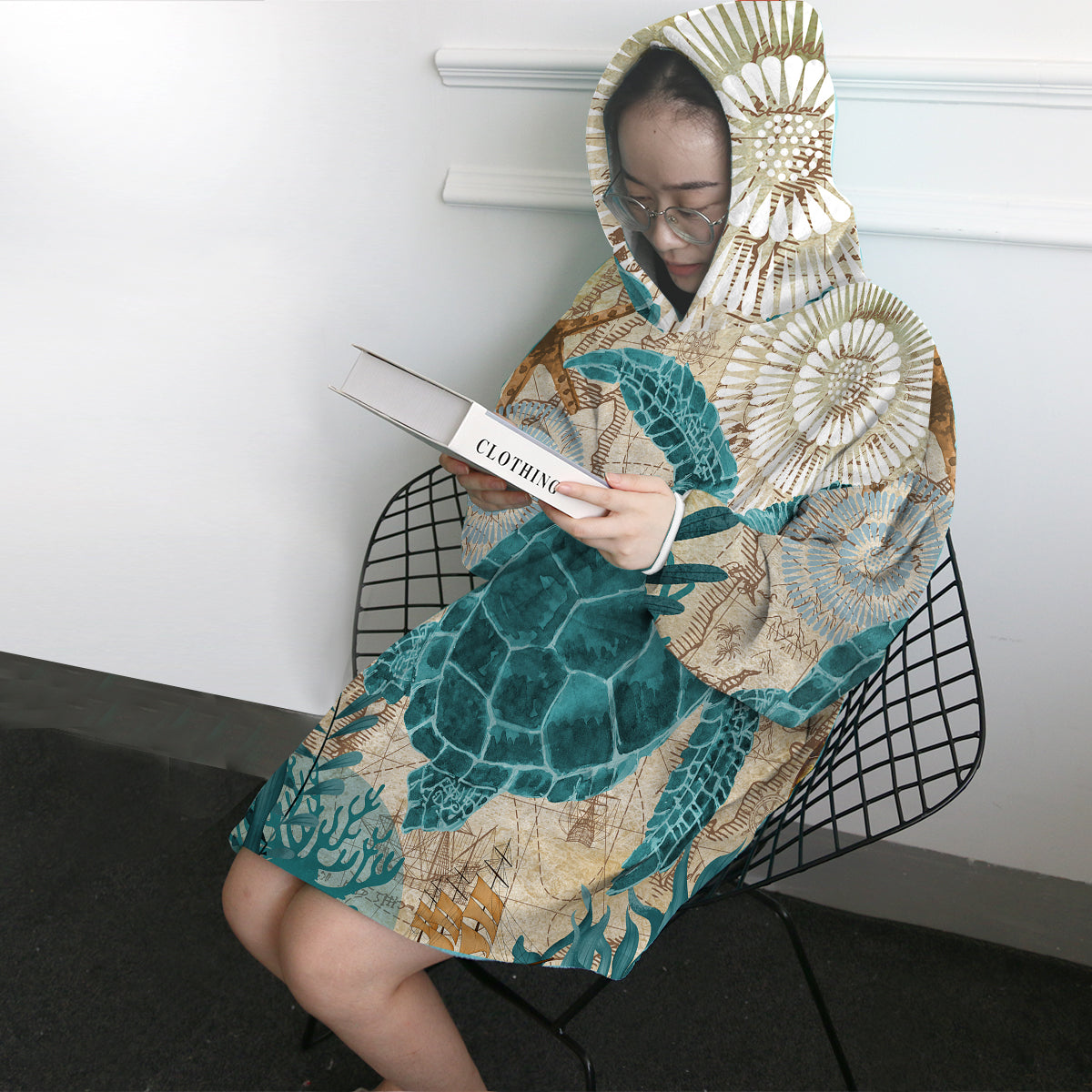 Turtle Love Wearable Blanket Hoodie