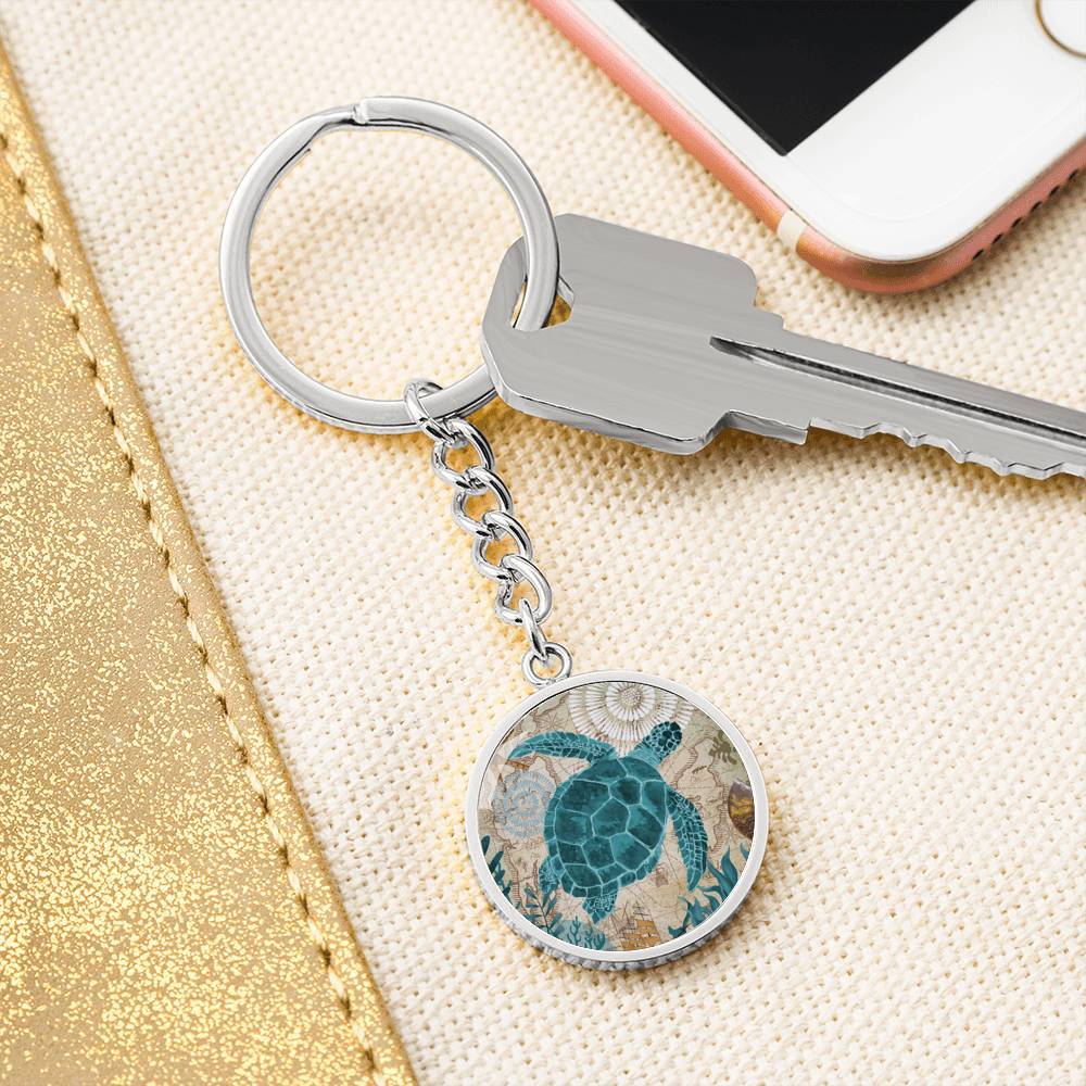 Sea Turtle Love Beachy Keychain
