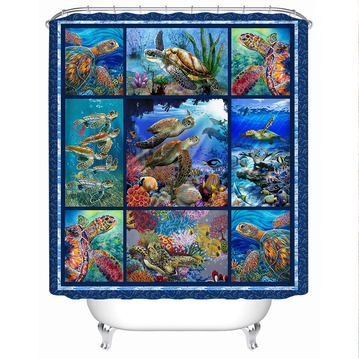 Sea Turtle Living Shower Curtain