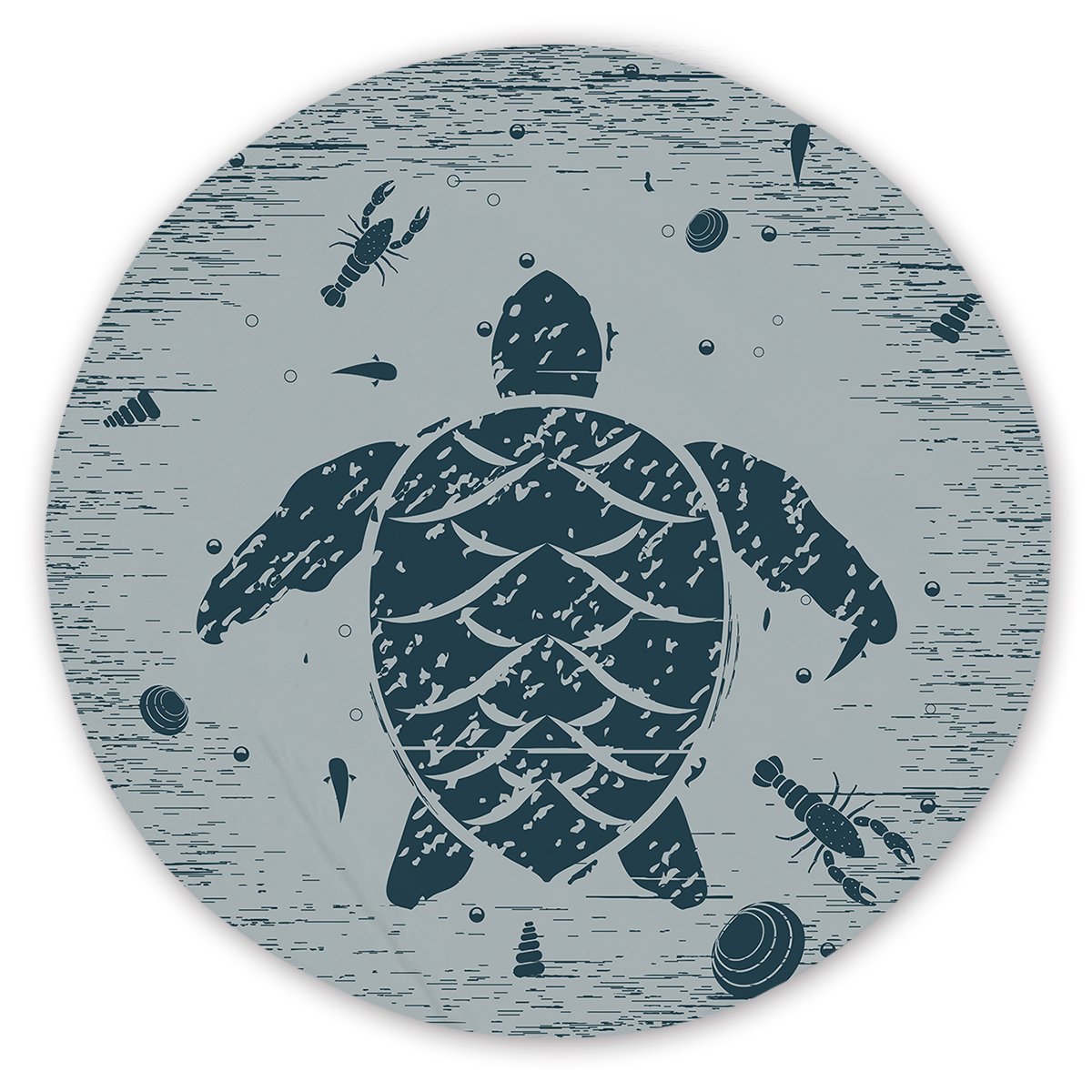 Sea Turtle Treasure Round Sand-Free Towel
