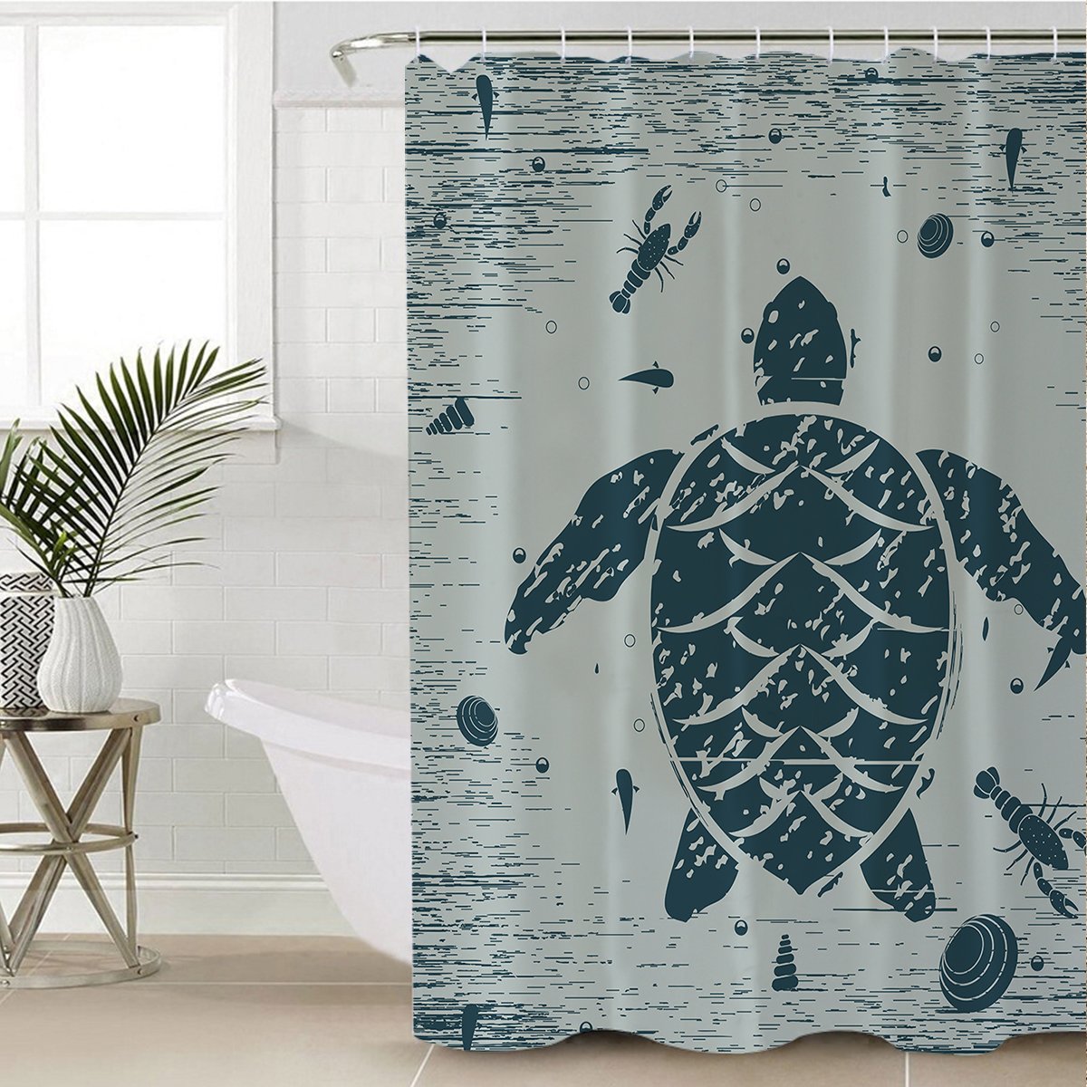 Sea Turtle Treasure Shower Curtain