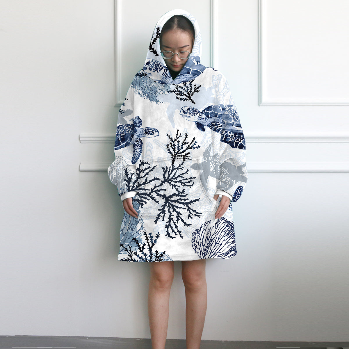 Sea Turtle Wonders Wearable Blanket Hoodie