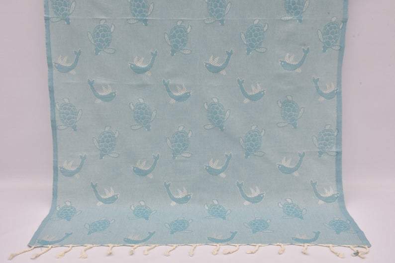 Sea Turtles and Dolphins 100% Cotton Original Turkish Towels