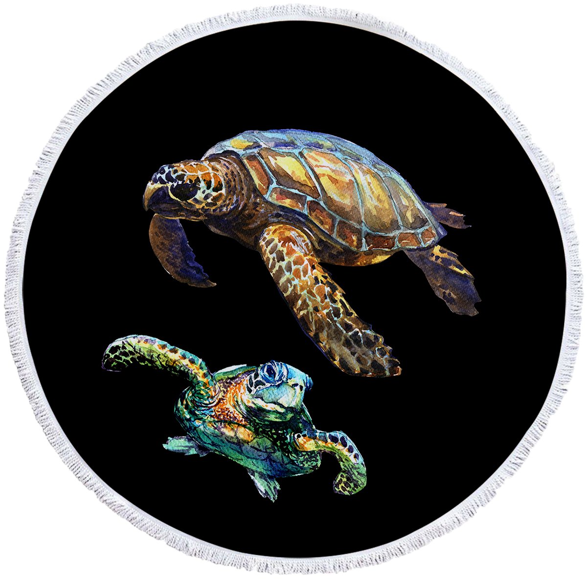 Sea Turtles in Black Towel + Backpack