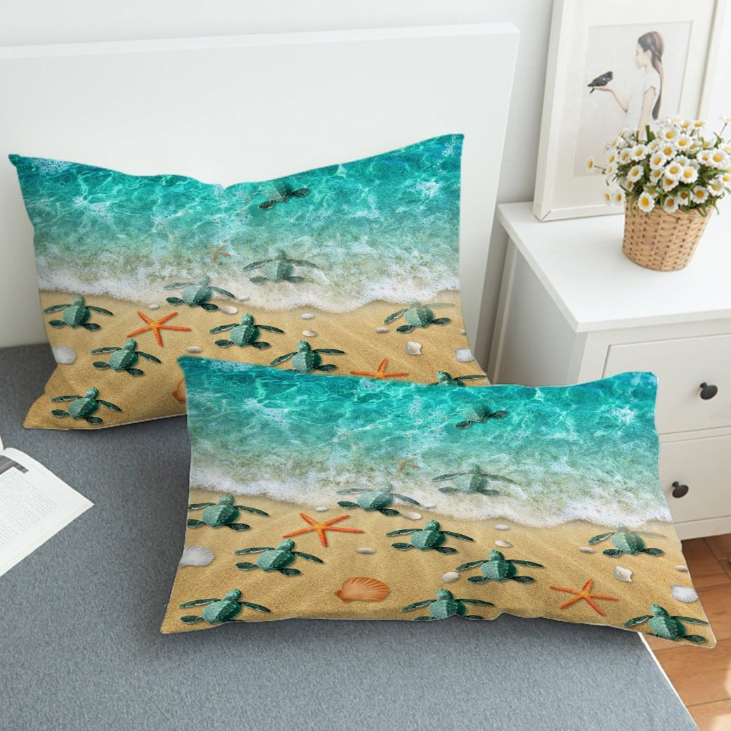 Happy Little Sea Turtles Pillow Sham
