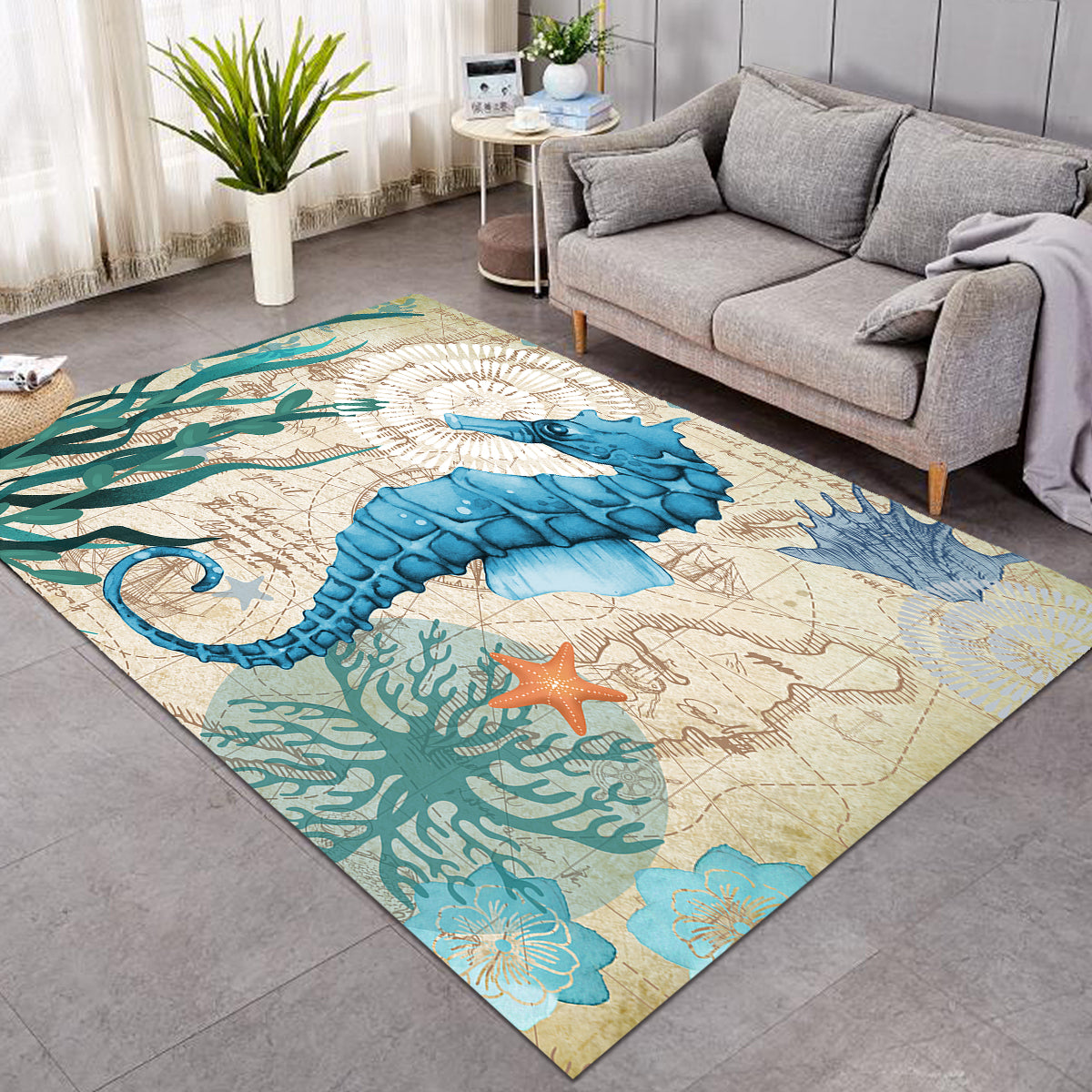 Seahorse Love Area Rug