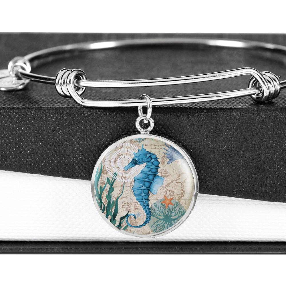 Seahorse Love Bangle Bracelet