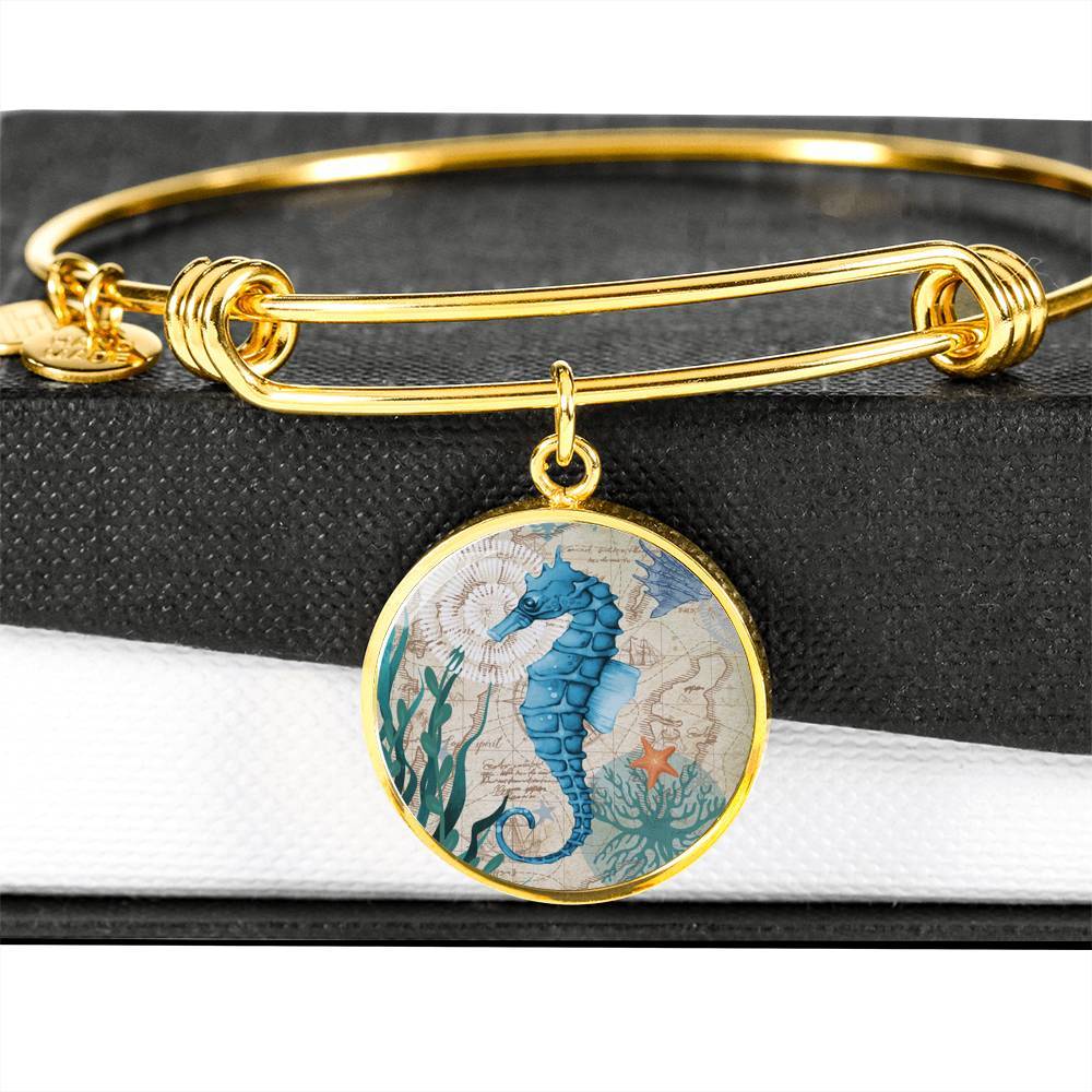 Seahorse Love Bangle Bracelet
