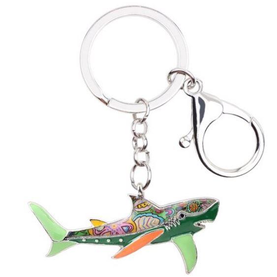 Shanty Shark - Enamel Pendant Key Ring