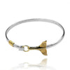 Sterling Silver Bangle with 18k Gold Whale Tail